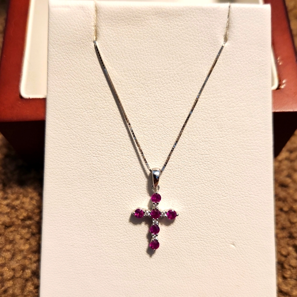 Silver Ruby Necklace - image 2